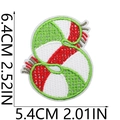 Detailed view of winter letter embroidery patch with dimensions in cm and inches - S