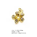 Gold flower charm pendant made of copper and zircon for DIY necklace jewelry making - 6# (Flower)