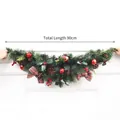 90cm Christmas garland with pine cones, red berries and plaid bows for holiday decor - 90cm Red Ball Garland