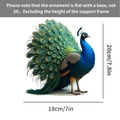 Flat peacock acrylic stand desktop ornament showing dimensions 20cm height and 18cm width - Colorful Peacock