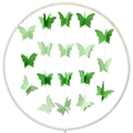 3D gradient green butterfly hanging paper garland for party wall and ceiling decoration - Large / Gradient Green