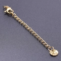 5cm gold-plated stainless steel extender chain with lobster clasp and round tag - S1655 Patterned Round Tag With Clasp / Gold