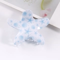 Pinza para el pelo de estrella de mar azul transparente con motivos de conchas - Concha de Estrella de Mar Azul Transparente (C9-2-27)