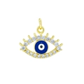 Blue eye pendant with 18K gold plating and white micro-pave cubic zirconia accents - Royal Blue Eye