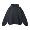 Sweat à capuche oversize gris foncé avec épaules tombantes et poche kangourou devant - Gris foncé