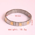 Silver stretch bracelet with gold butterfly charms, inner diameter 60mm and 18.5g weight - J007-1 Silver Gold Butterfly