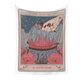 Detail of The Burned Bridge Tarot tapestry featuring vibrant vintage illustration style - The Burned Bridge (GT220101-17)