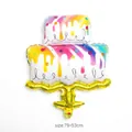 Rainbow three-layer cake foil balloon 79x53cm for birthday party decoration - New Molten Lava Cake