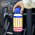 Colorful 350ml vacuum flask with 316 stainless steel liner and blue spherical cap - 350ml / Blue Spherical Lid / Blue Yellow Red Striped
