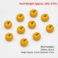Set of 10 mini yellow foam pumpkins with black stems for Halloween holiday decor - Small Pumpkin (Yellow) 10PCS