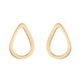 Close-up of golden teardrop hollow earrings with a smooth polished metallic finish - 423 Waterdrop / Gold