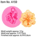 3D rose silicone mold for flower candles with pink mold and 111g yellow resin sample - 1# Pink A159
