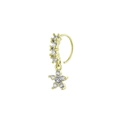 Anneau de nez doré avec zircon étincelant et pendentif en forme d'étoile - Pentagramme / Or