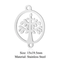 Silver stainless steel tree of life charm for DIY jewelry, size 15x19.5mm - Silver Tree of Life (15x19.5mm) / 5 Pcs/Pack
