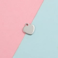 Pendentif poli en forme de cœur en acier inoxydable argenté pour bijoux et artisanat DIY - Cœur plein poli (8#)