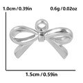 Silver bow pendant in 304 stainless steel with sizing details for DIY necklaces - Extra Small Micro Bow / Silver