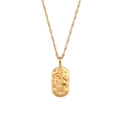 Collana con ciondolo Acquario placcata in oro 18K con cristalli e catena a onde sottili - Collana Zodiacale in Zircone Ovale Fuso / Oro-Acquario
