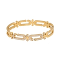 Ineinandergreifendes Gliederarmband in Goldoptik mit funkelnden Kristallen für Damen - Ineinandergreifender Kettenstil (4#)