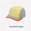 Quick-dry five-panel baseball cap in yellow and grey checkered pattern with red trim - 54-58cm (Adjustable) / Yellow