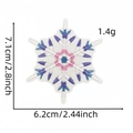 Vue détaillée du patch brodé flocon de neige coloré avec dimensions 7,1 cm par 6,2 cm - Patch Flocon de Neige 3#
