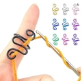 Anillo de ganchillo ajustable negro para tejer con opciones de varios colores en pack - Juego de 10 Colores 2#