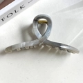 11cm marble pattern hair claw clip with ink style design for women hair styling - Ribbon 11cm / Grey Marble Pattern