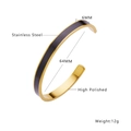 Goldener 6mm Edelstahl-Armreif mit schwarzer Einlage und hochglanzpoliertem Finish - Gold + Schwarz Herren