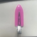 Pink leaf-shaped creaseless hair clip with a silver metal duckbill base for styling - Rose Red
