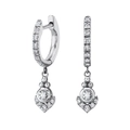 Orecchini a goccia in argento S925 con zirconi cubici su sfondo bianco per donne - Argento