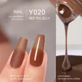 Vernis semi-permanent japonais brun thé Y020 aux finitions mate et brillante - Y-020 Gelée de Thé Noir