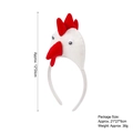 Cute 3D rooster headband for kids in white and red felt with googly eyes and comb - 3D White Rooster