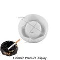 Octagon silicone mold for resin ashtray with dimensions and finished product example - Side-cut Ashtray Mold