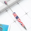 DIY beadable pen with American flag star and stripes pattern on a sleek metal barrel - USA Flag Pattern No.1 (66)