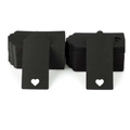 Set of two black paper gift tags featuring a scalloped top and heart-shaped cutout design - Heart Cutout (No Twine) / Black