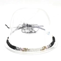 Detailed view of a multi-color beaded hat band featuring black, pink, and silver weave - 28 Multicolor Beaded Band