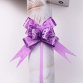 Purple pull bow with golden rose patterns for elegant gift packaging and decoration - Purple Rose