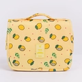 Waterproof travel toiletry bag in yellow featuring a cute lemon and leaf pattern print - Yellow Lemon