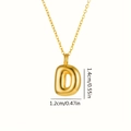 Detailed view of golden 3D letter D balloon pendant with precise size measurements - Letter D