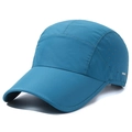 Casquette de baseball bleu lac séchage rapide avec aérations laser et logo imprimé - Réglable / Vert malachite