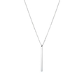 Collar minimalista de acero inoxidable plateado con colgante de rectángulo vertical - Color Acero