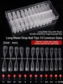 504pcs long water drop matte false nail tips with sizing chart from size 0 to 9 - Long Water Drop / Full Sizes Set 504 Pieces