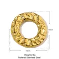 Detailed parameter view of 15mm gold textured hammer-pattern stainless steel ring - YE212/Hammered Ring