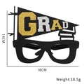 Occhiali per festa di laurea in feltro nero con testo GRAD e larghezza di 18cm - Stile M (Grad)