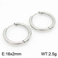 Classic 16x2mm silver stainless steel hoop earrings in a minimalist round design - 16*2mm Steel Color Ke113173-zz / A Pair Of [inner Diameters]