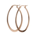 Elegant rose gold oval hoop earrings with a high-polished mirror finish and pin closure - Large Ellipse Hoop / Rose Gold Ellipse