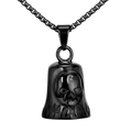 Collana con ciondolo a campana con teschio nero in acciaio inossidabile con catenina - Ciondolo Singolo - Nero