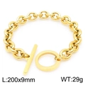 Bracciale a cuore minimalista in oro e acciaio inossidabile con chiusura a T, 200 mm - Bracciale OT Oro (KB163131-K)