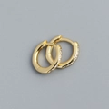 Elegante goldene S925 Silber Creolen mit funkelnden Zirkonia in Pavé Fassung - Gold (Weißer Zirkonia)