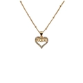 Gold heart MOM pendant necklace with colorful zircons for Mother's Day gift - MOM Heart Colorful Zirconia