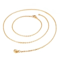Minimalist 18k gold-plated titanium steel cross chain necklace with lobster clasp - 2mm Gold Jewelry Set